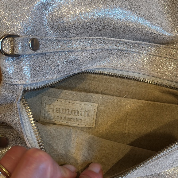 Hammit Silver Leather VIP Crossbody Clutch Shoulder Bag - Picture 7 of 13